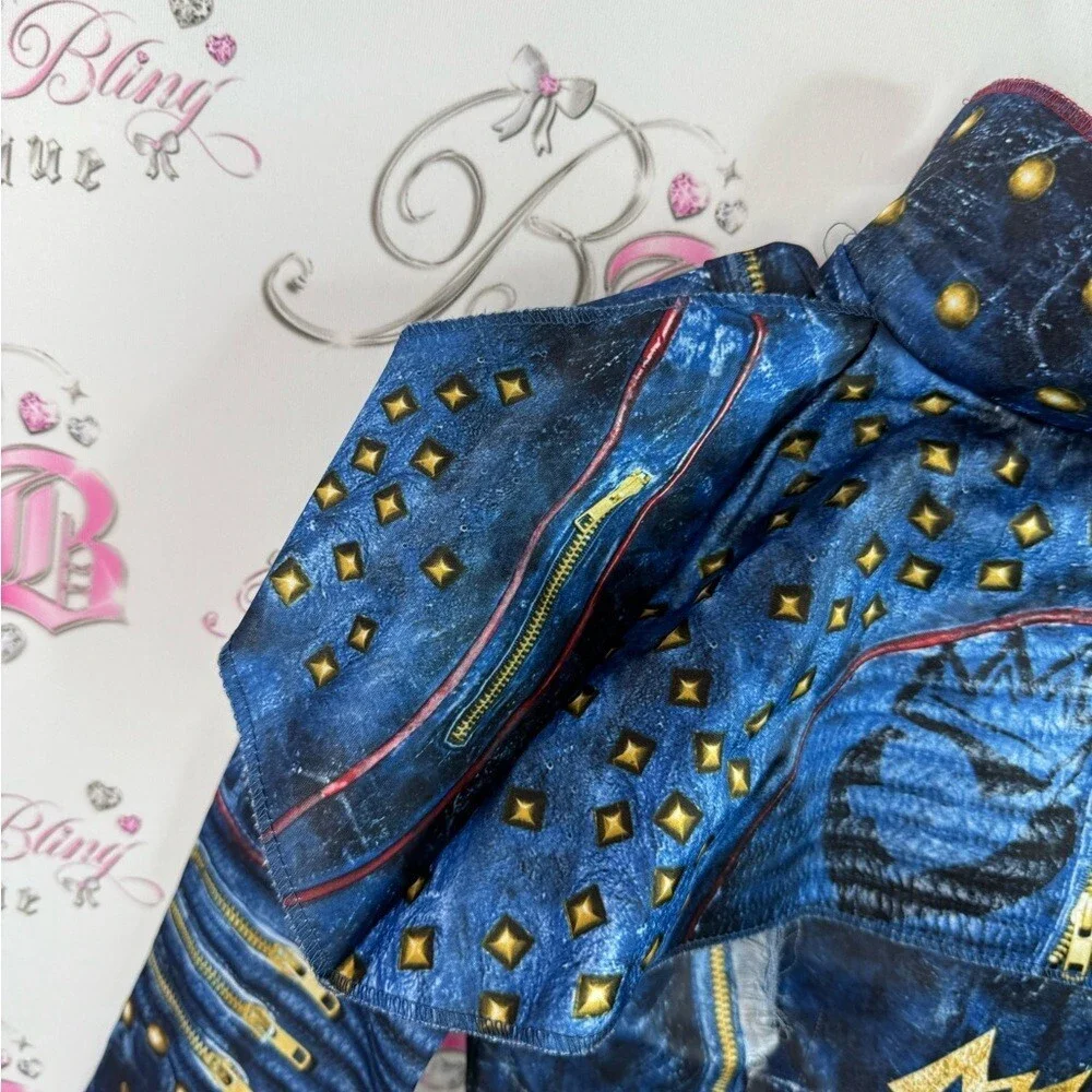 Disney descendants 2 jacket coat dress up heart red Blue Studded Kids Jacket